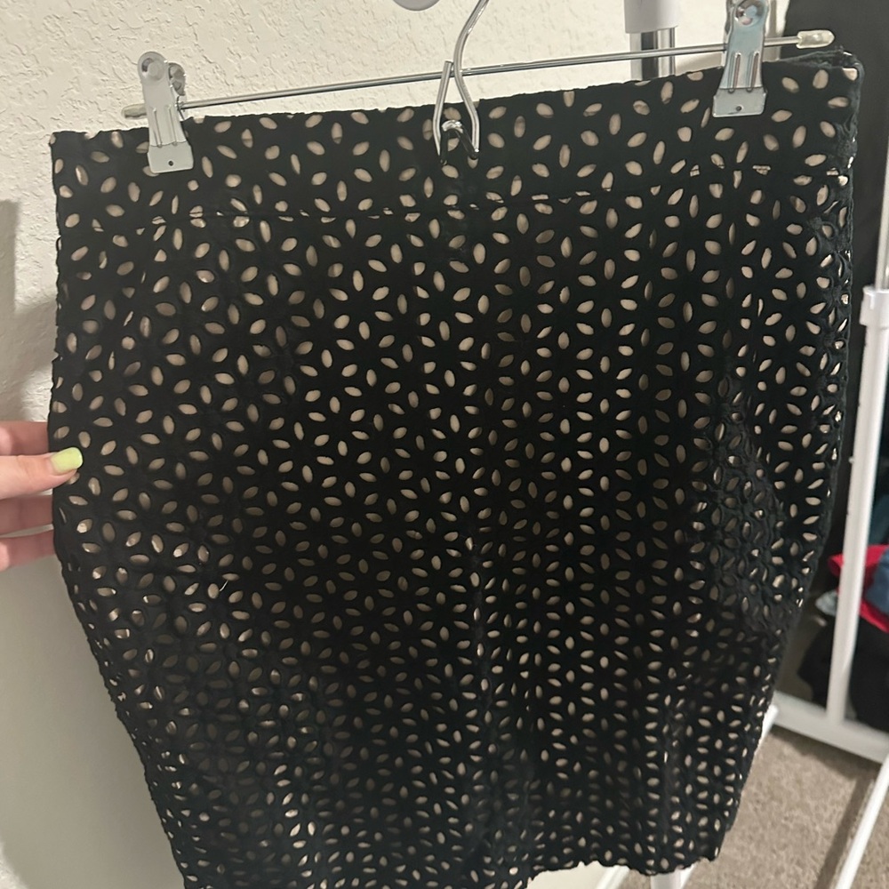 Black Eyelet Skirt
